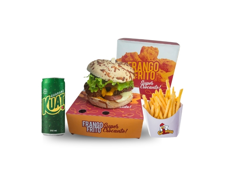 Combo big cheddar caramel + refri lata + batata frita + molho